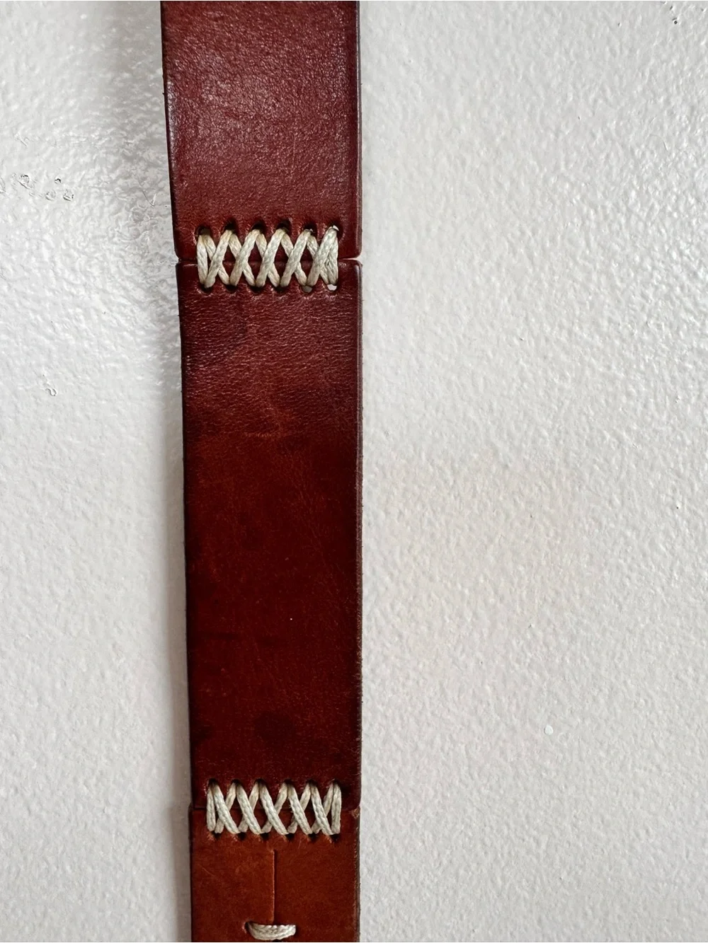 VTG 80’s Omega Southwestern Brown Leather Belt White Stitching made in Turkey  L